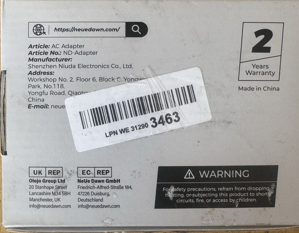 Zasilacz AC Adapter z wymiennymi komcowkami- NOWY