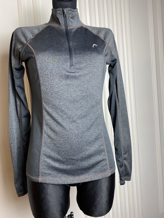 Bluza damska sportowa siwa szara z dekoltem na suwak 38 M head x-small