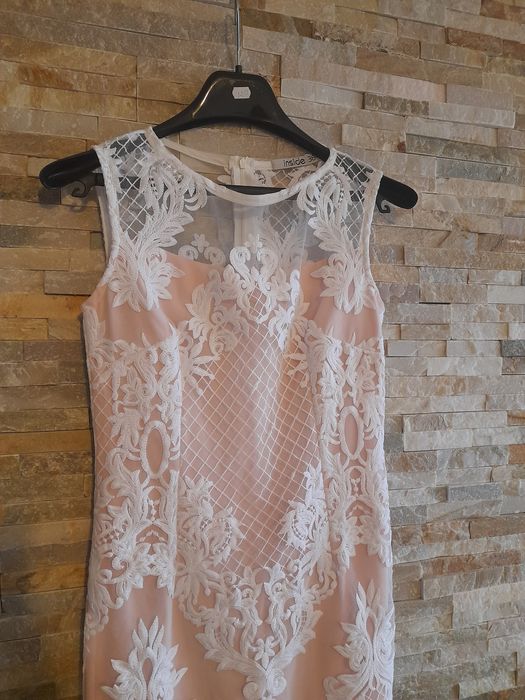 Sukienka elegancka ślub cywilny chrzest święta koronka jak nowa