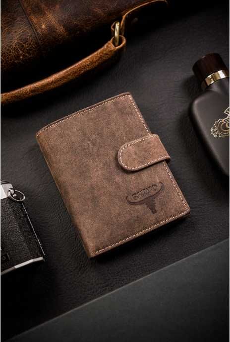 Buffalo Wild portfel skóra nubuk brązowy MR-04L-BAW-BL BROWN ttst790