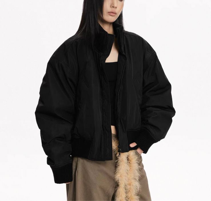 чорний оверсайз бомбер y2k opium