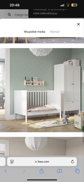 Białe łóżeczko Ikea Sundvik + materac