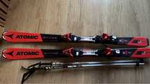 Narty Atomic Redster J2 130 cm + kijki 95 cm Tecno Pto