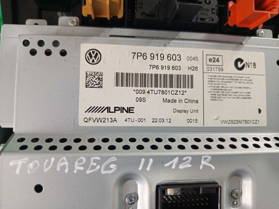 Panel Wyświetlacz Radia Nawigacji Multimedia VW TOUAREG II 7P6.919.603