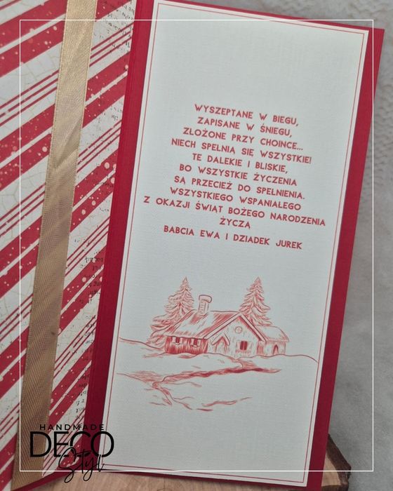 Kartka składana premium DL Boże Narodzenie z miejscem na pieniądze