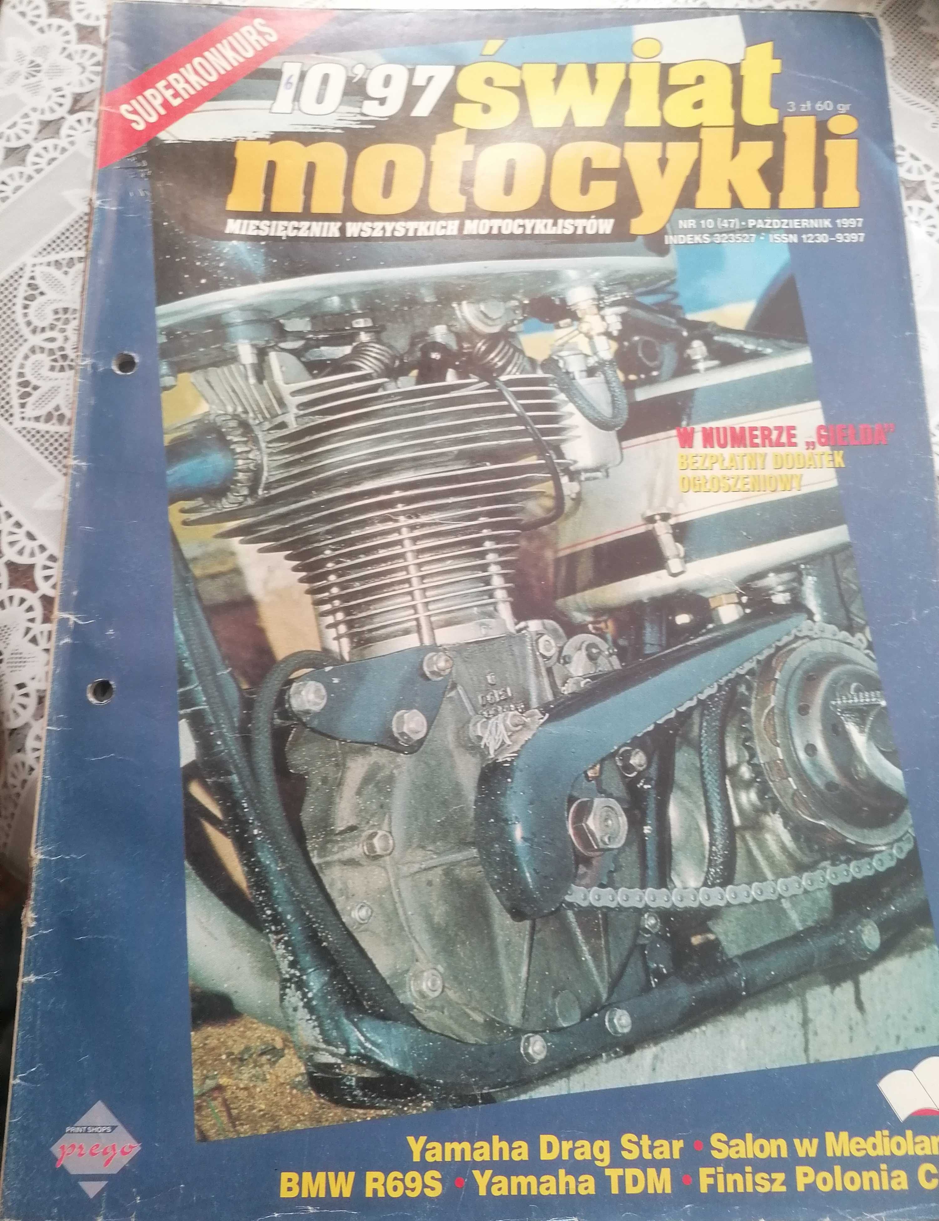 Gazeta Świat Motocykli 1997 nr10 Yamaha drag Star bmw r69s Yamaha TDM