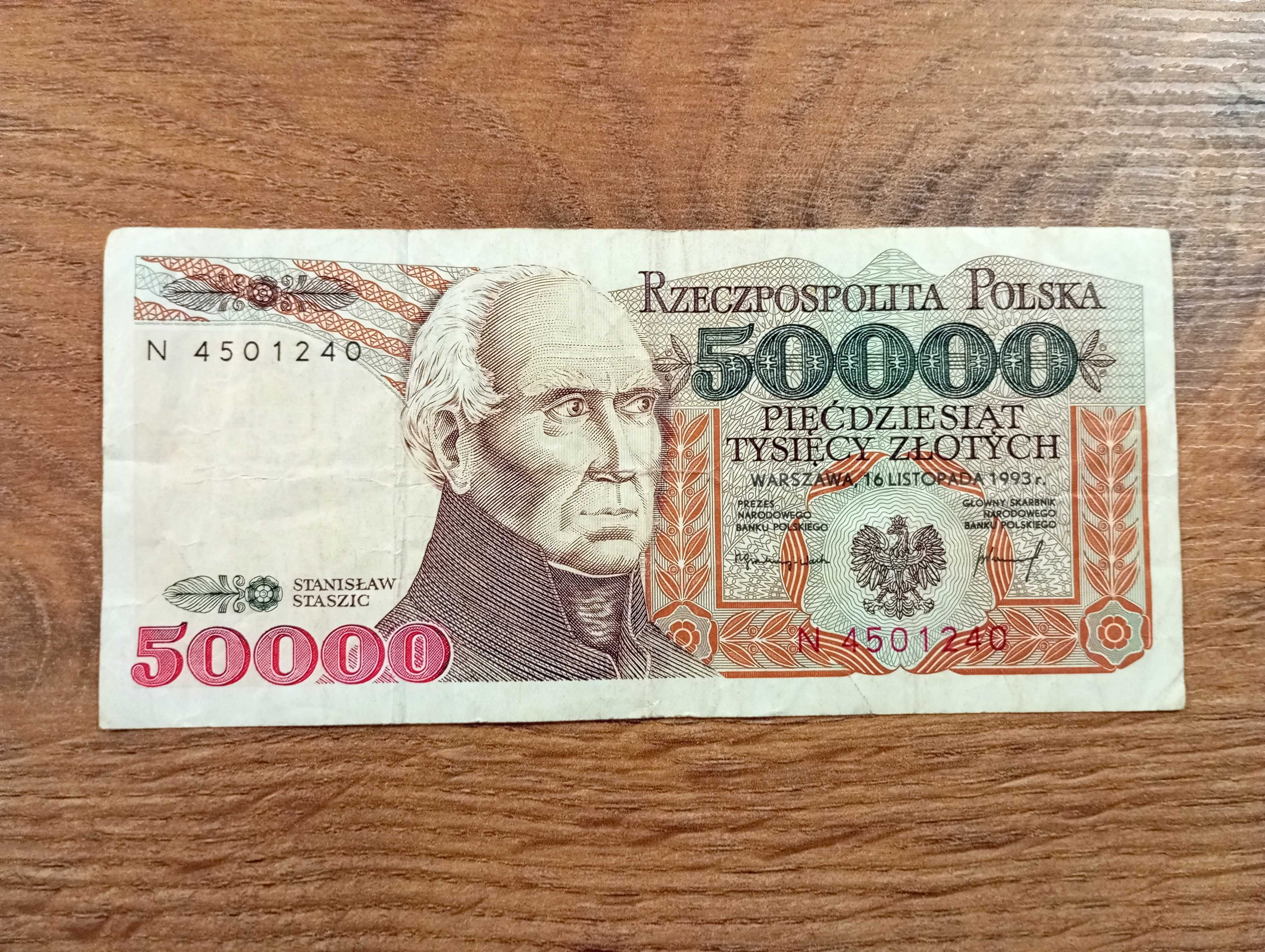 Banknot PRL 50.000 zł 1993