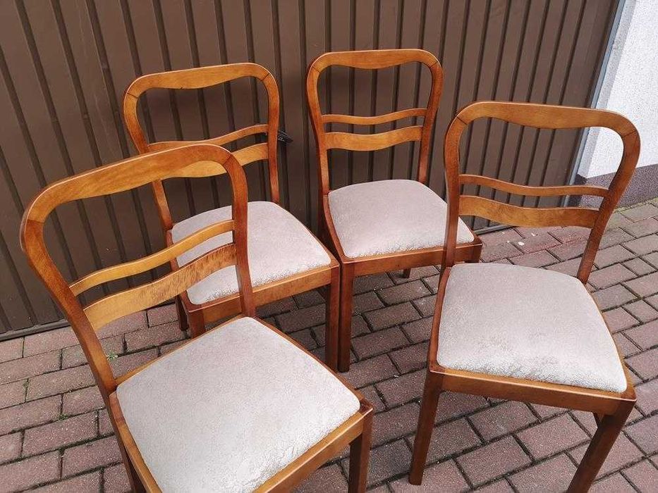 Krzesła ART-DECO Stare Antyk Komplet 4 Sztuki Po Renowacji.