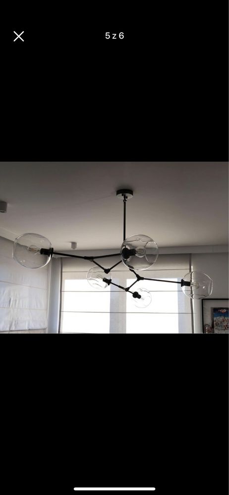 Lampa pająk szkło metal industrial loft jak Lindsey Adelman
