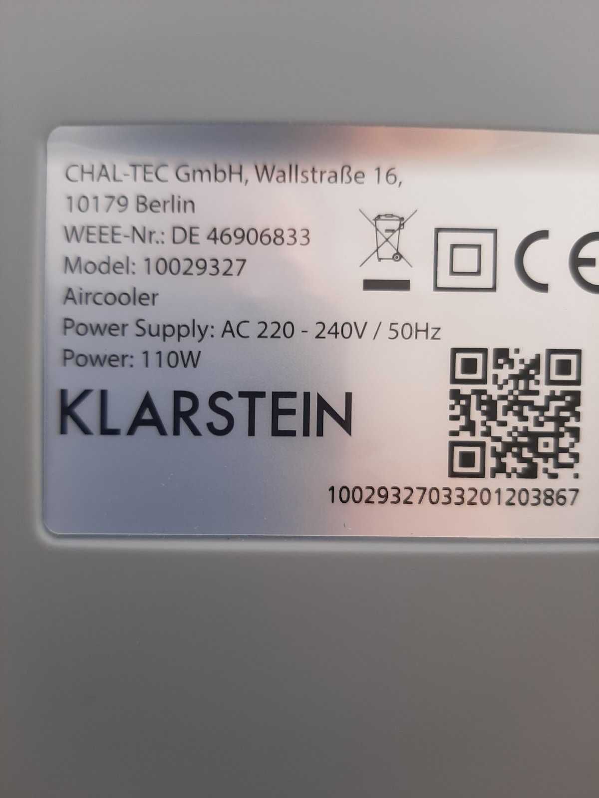 Охладитель воздуха вентилятор KLARSTEIN 3-в-1
