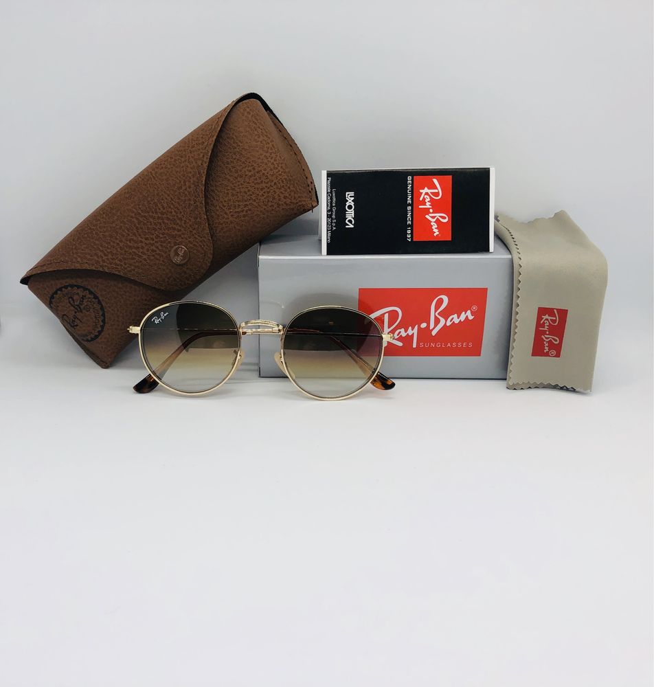 Солнцезащитные круглые очки Ray Ban Round Metal 3447 gBrown 50м стекло