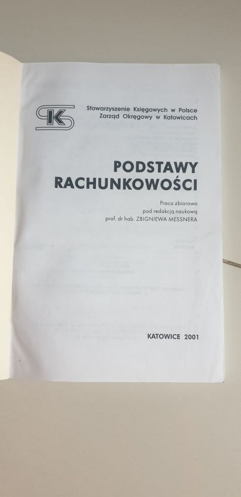 Podstawy rachunkowości Z.Messner Katowice 2001