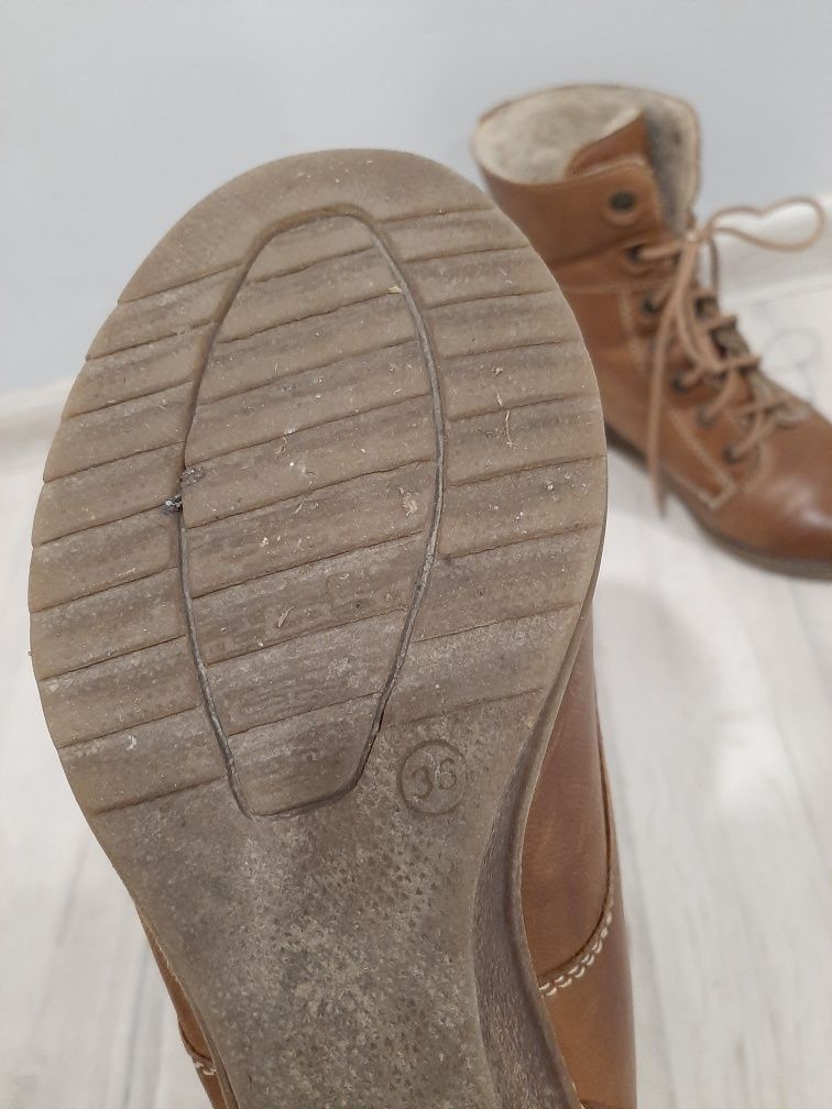 Brązowe buty na koturnie Lasocki kozaki botki rozmiar 36 sznurowane