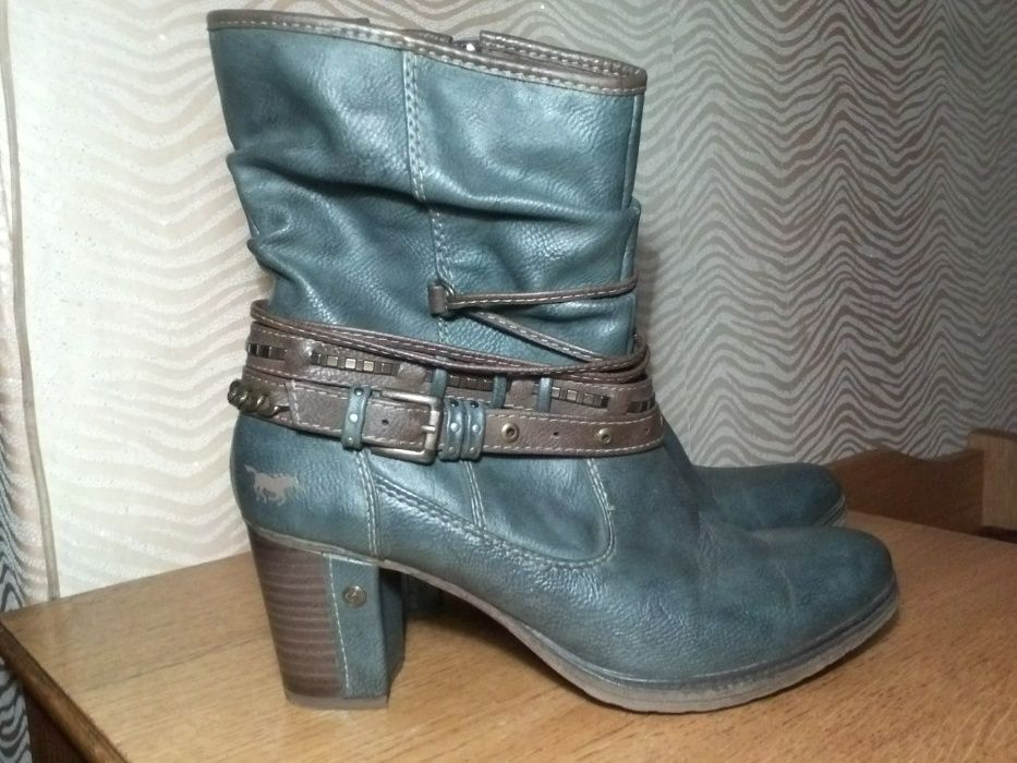 Cтильные сапоги/ ботильоны / ковбойские полусапожки mustang