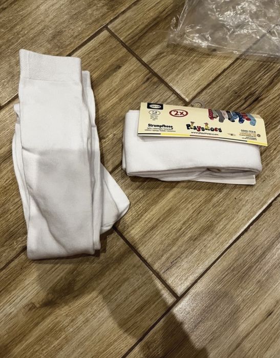 Rajstopy białe 2pack 7-8 lat