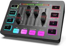 FIFINE Mikser audio do komputera, karta dźwiękowa RGB do mikrofonu XLR