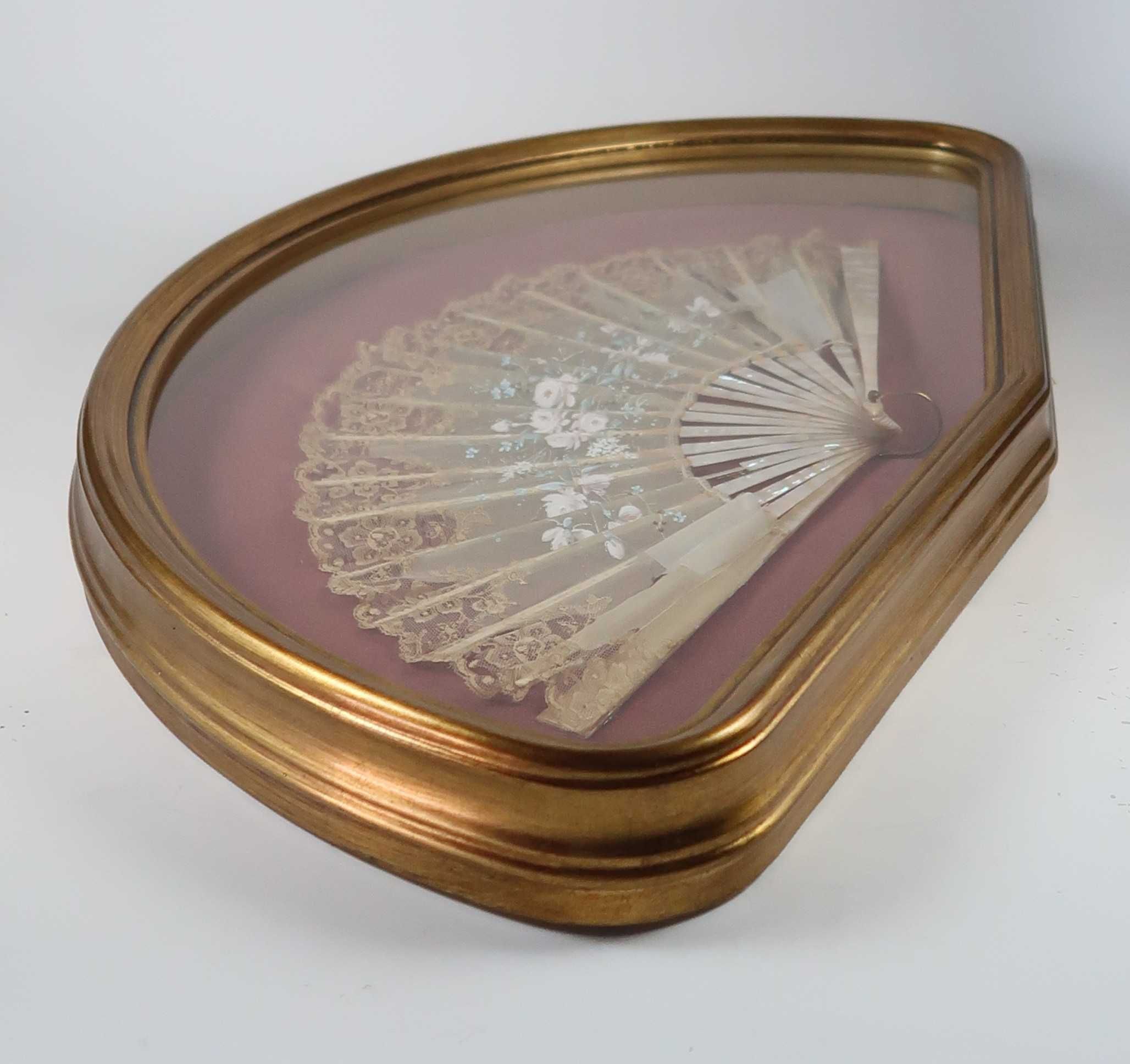 Leque antigo com expositor Art Deco