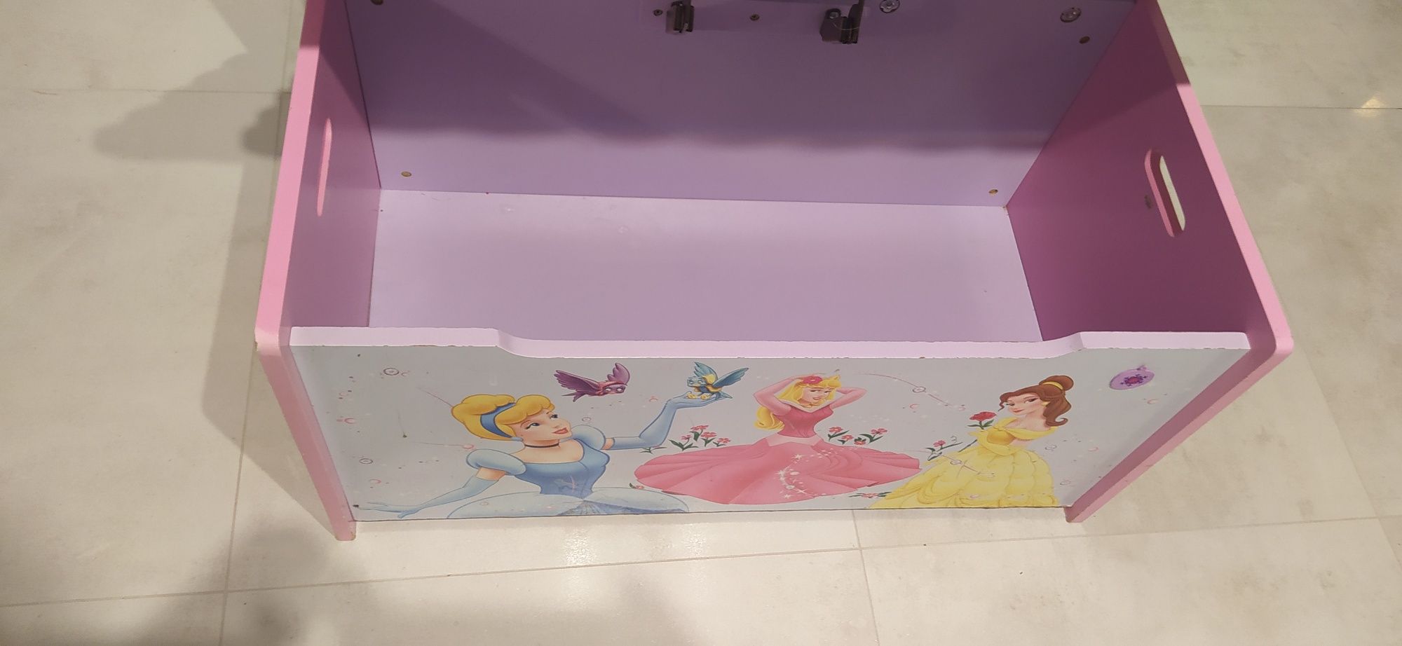 Skrzynia drewniana Disney Princess dla dziewczynki, duża, różowa