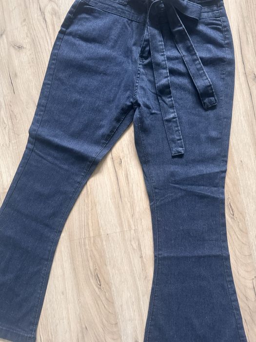 Spodnie dzwony a la dżinsy wysoki stan