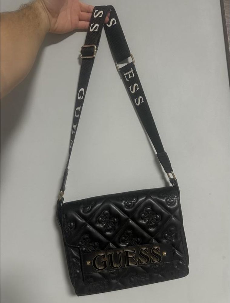 Сумка через плечо Guess Big Logo женская лого ремешок брендовая
