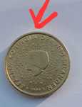 Moeda 50 cêntimos Holanda 1999-  erros de cunhagem