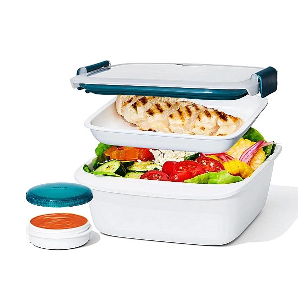Lunchbox dwupoziomowy z pojemnikiem na sos - Good Grips / OXO