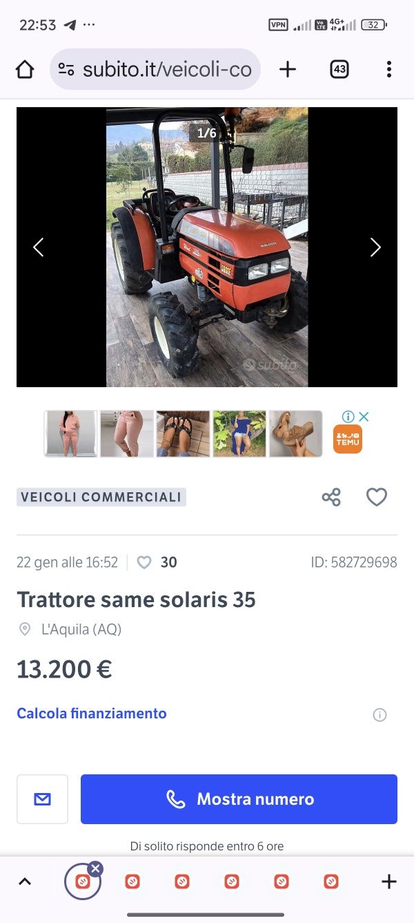 Трактор садовий SAME Solaris 35 Італія