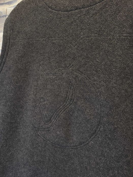 Kamizelka Polarowa Fjallraven Vest Bezrękawnik Vintage Duże Logo Szara