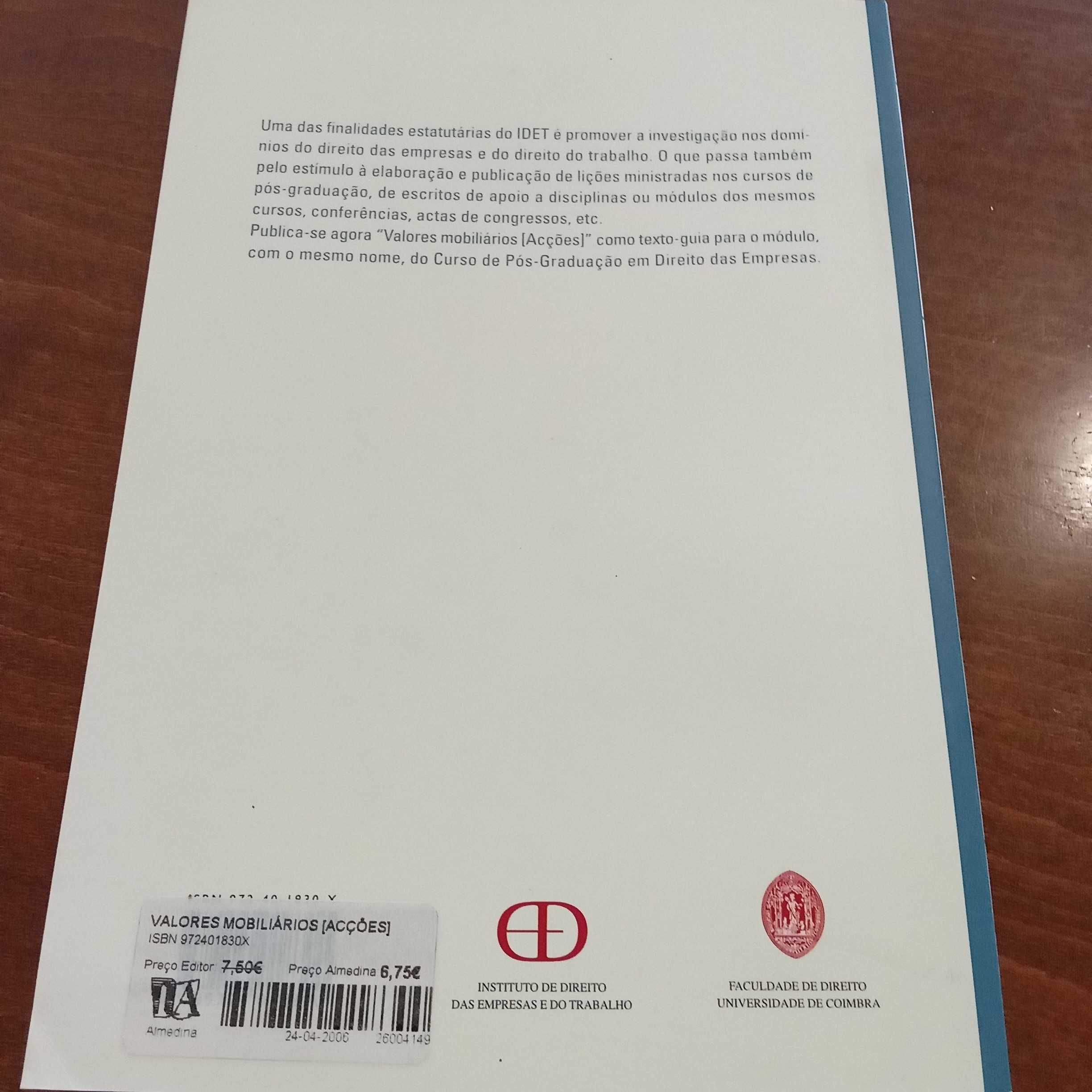 Livro de Direito - Valores mobiliários - ações