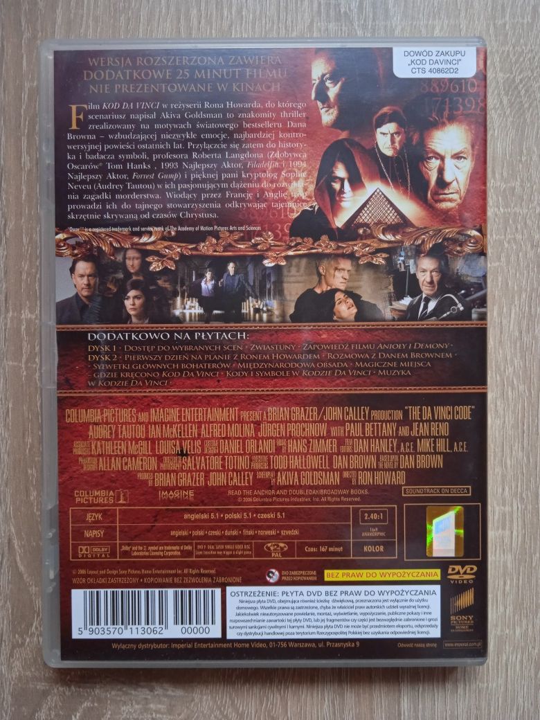 Kod Da Vinci - film (DVD) - wersja rozszerzona