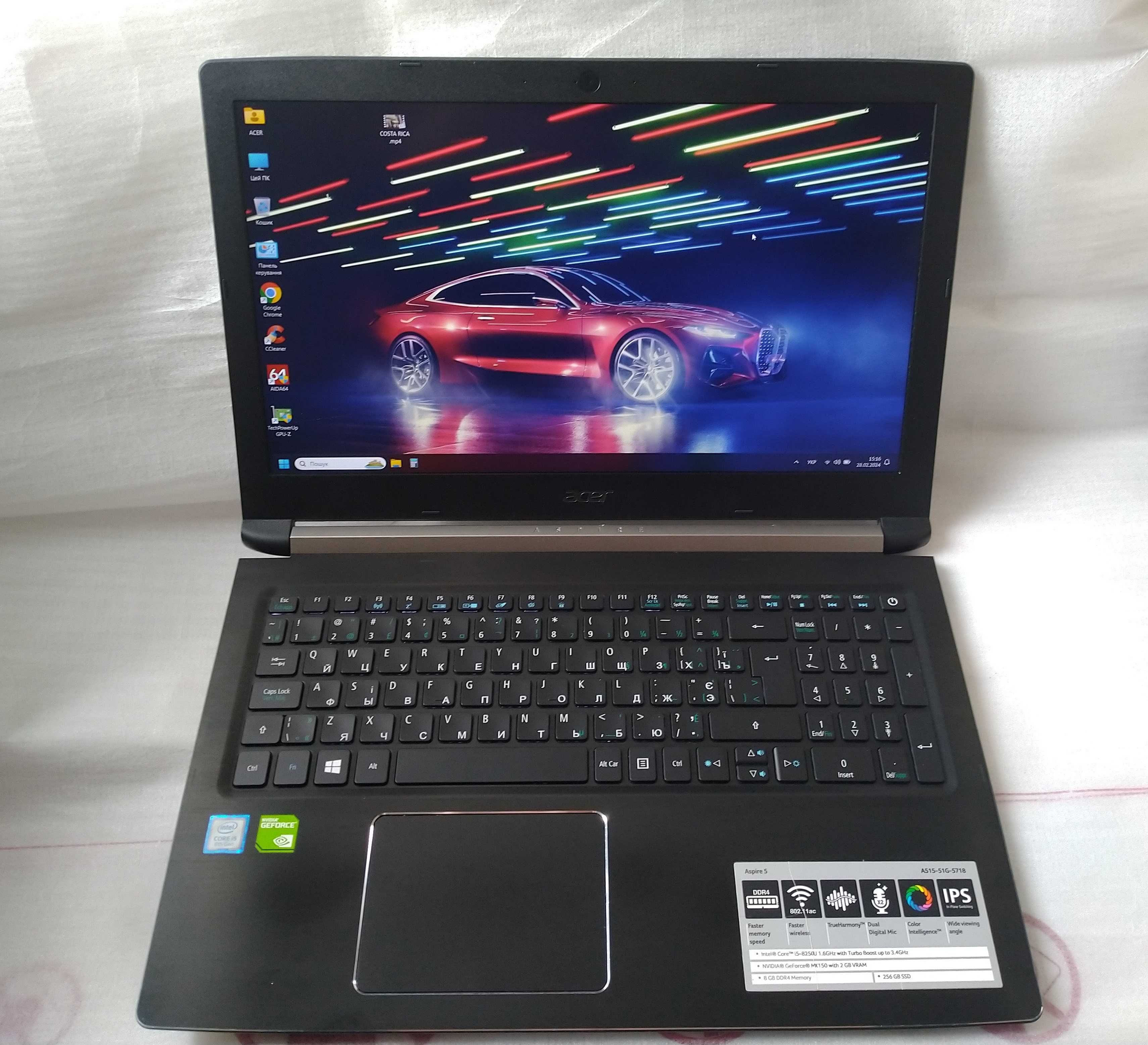 Iгровий ACER A515-51G *IPS FullHD*Core™i5+NVIDIA MX150/SSD 512GB/12GB