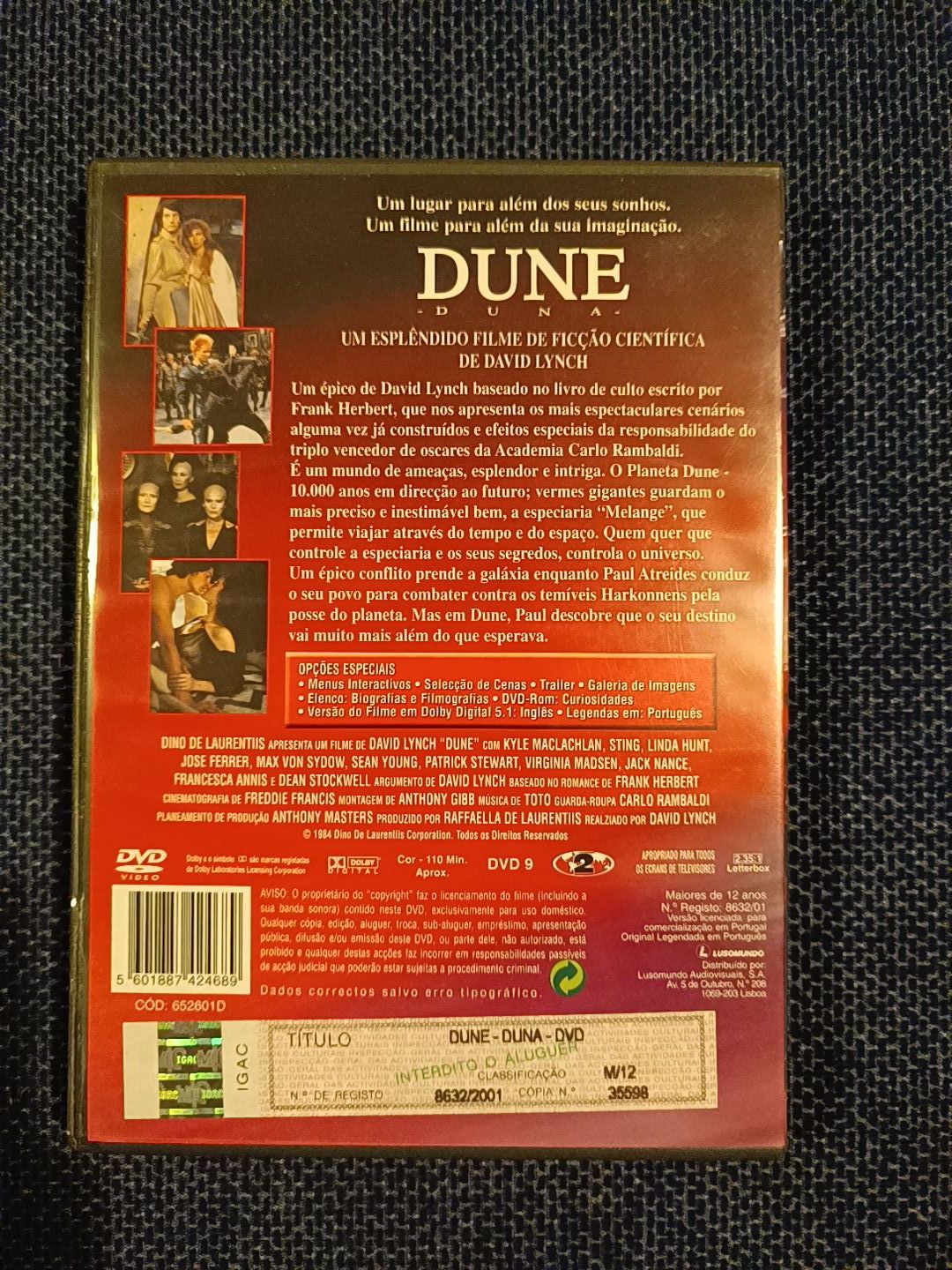 DVD do filme "Dune", David Lynch (portes grátis)