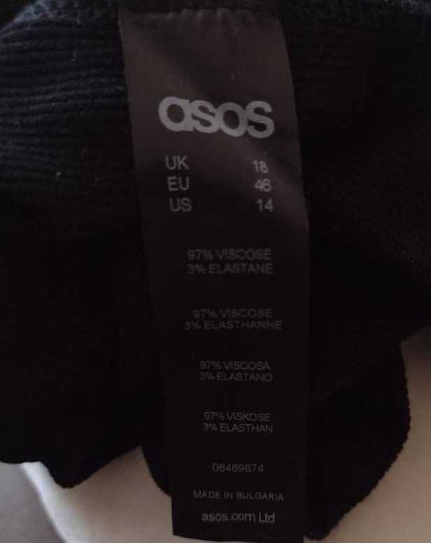 (46/3XL) ASOS/ Czarna sukienka dzianinowa z Londynu