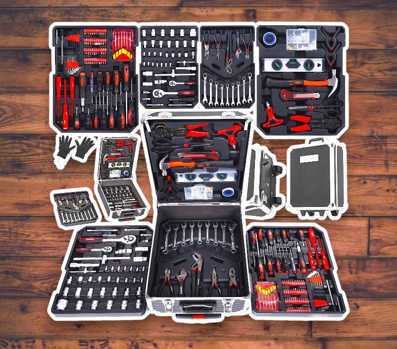 Zestaw narzędzi i kluczy 1000 elementów • stal • walizka narzędziowa