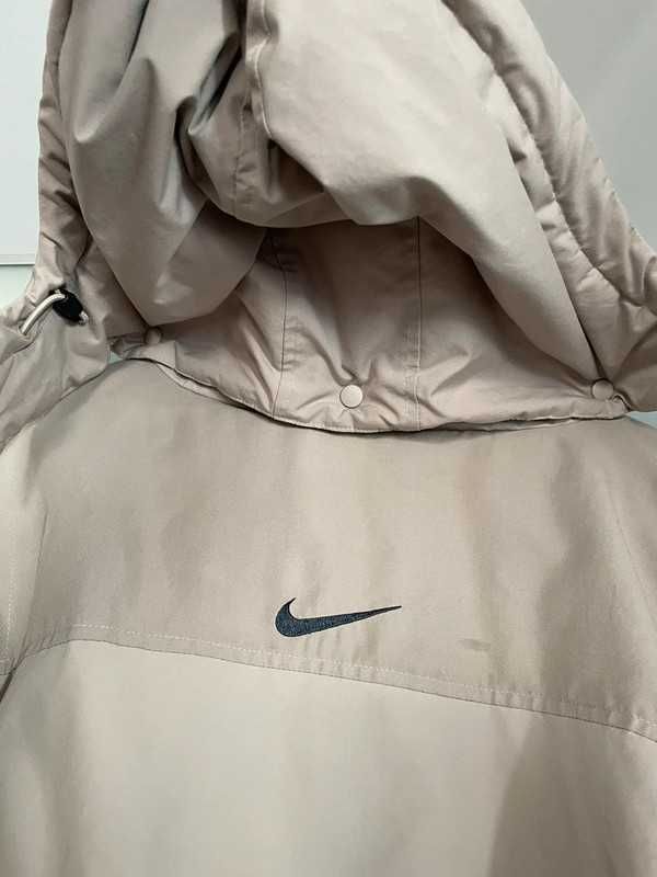 Casaco Blusão Quispo Acolchoado Oversized Nike Creme Bege Castanho