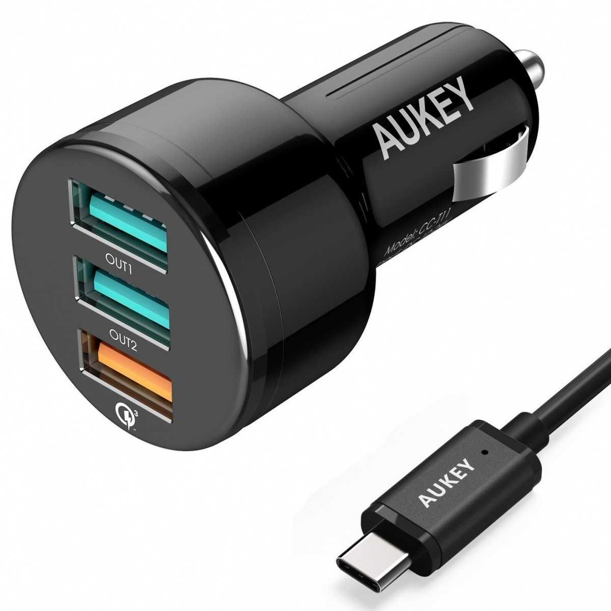 AUKEY CC-T11 ładowarka samochodowa 3xUSB Quick Charge 3.0