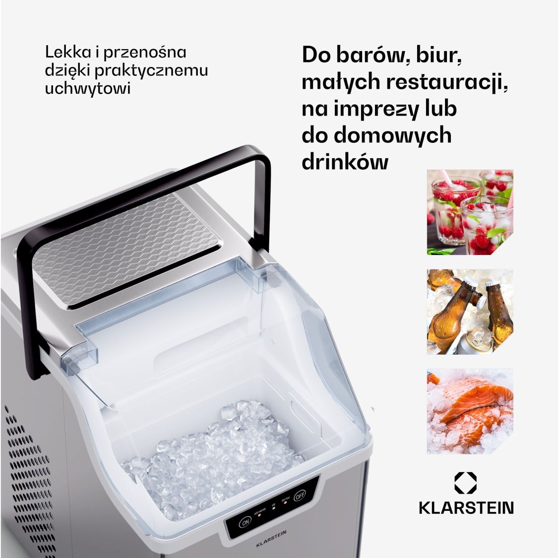 Kostkarka Maszyna do lodu Granulatu Klarstein Wallberg Nugget 12kg/24h