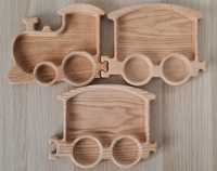 Набір дерев'яних дитячих тарілок Wanderwood у формі поїзда