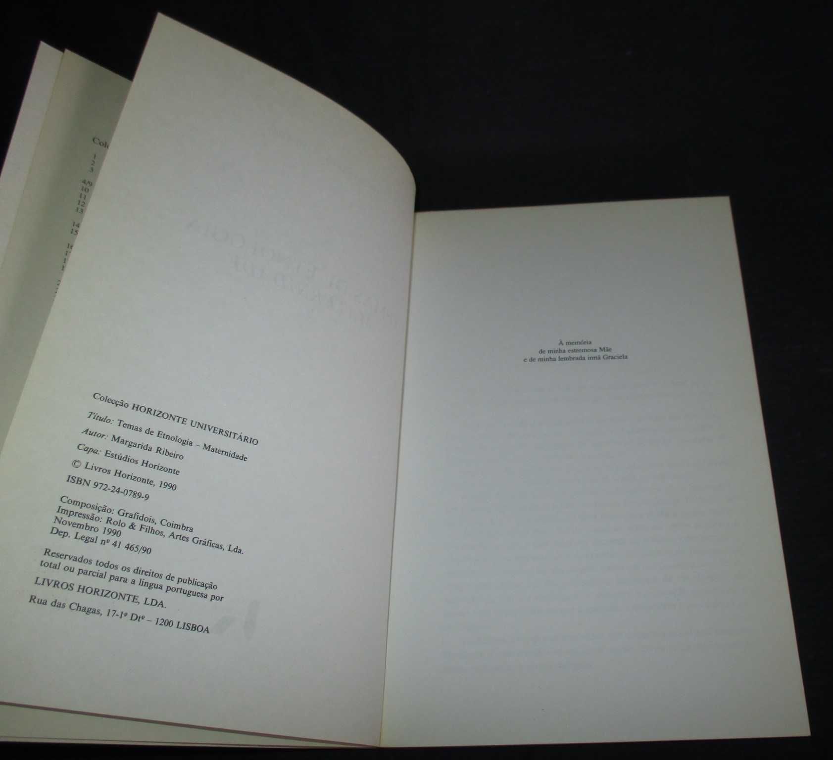 Livro Temas de Etnologia Maternidade Margarida Ribeiro