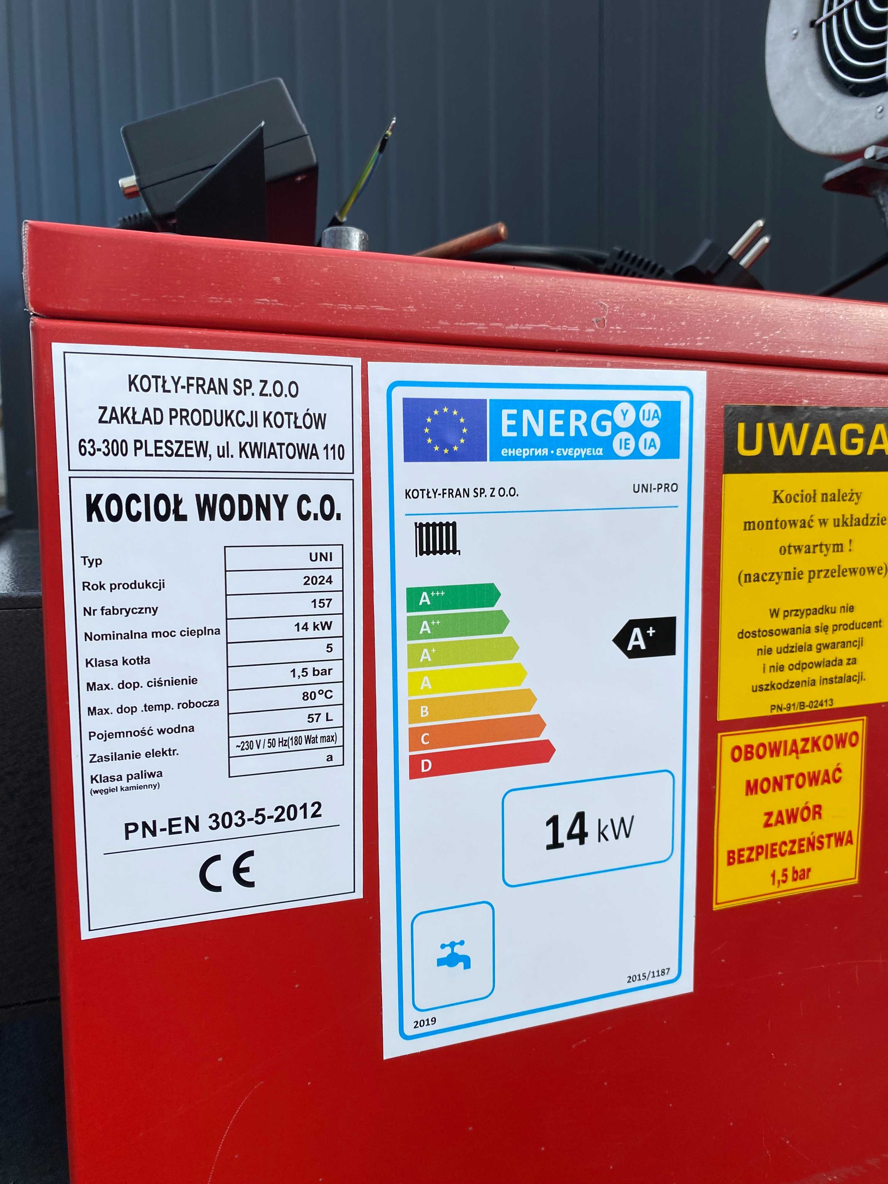 Piec NA DREWNO kotły kocioł piec NA WĘGIEL 14kw do 110m2 DOSTAWA 0ZŁ