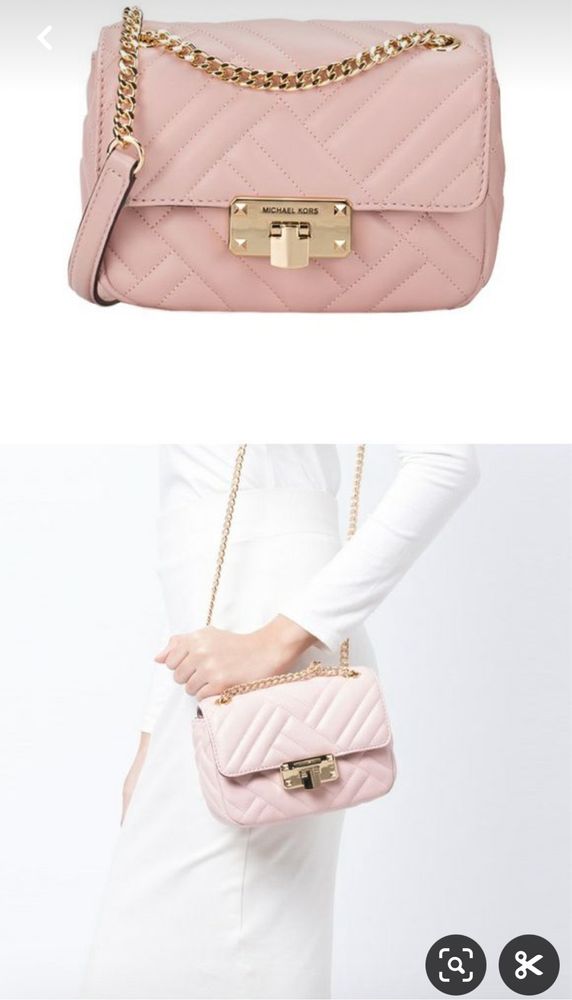 Michael Kors pikowana oryginalna torebka pink na łańcuszku mod. Peyton