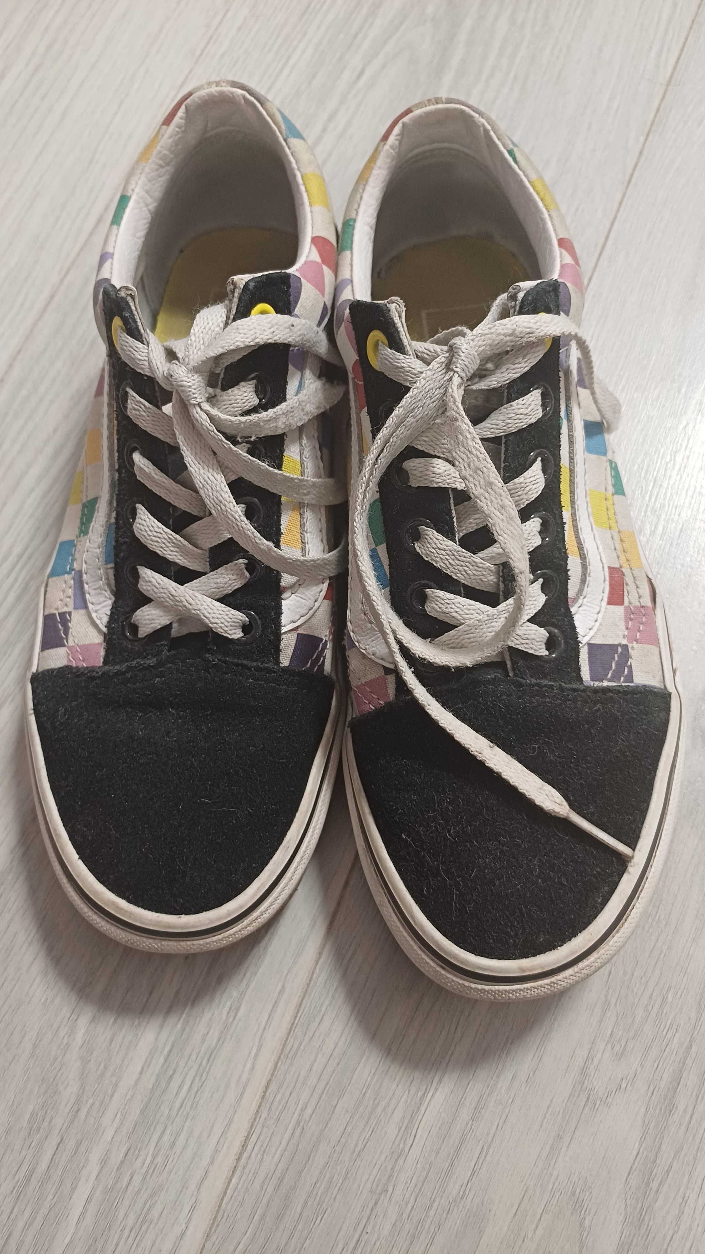 Кеди Vans old skool Rainbow Checkerboard Multi-Colored Lace-Up