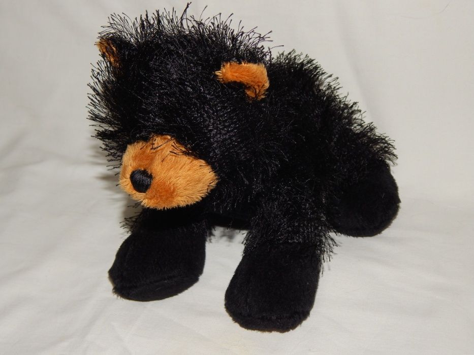 Мягкая игрушка лохматый черный медвежонок ТМ Ganz.