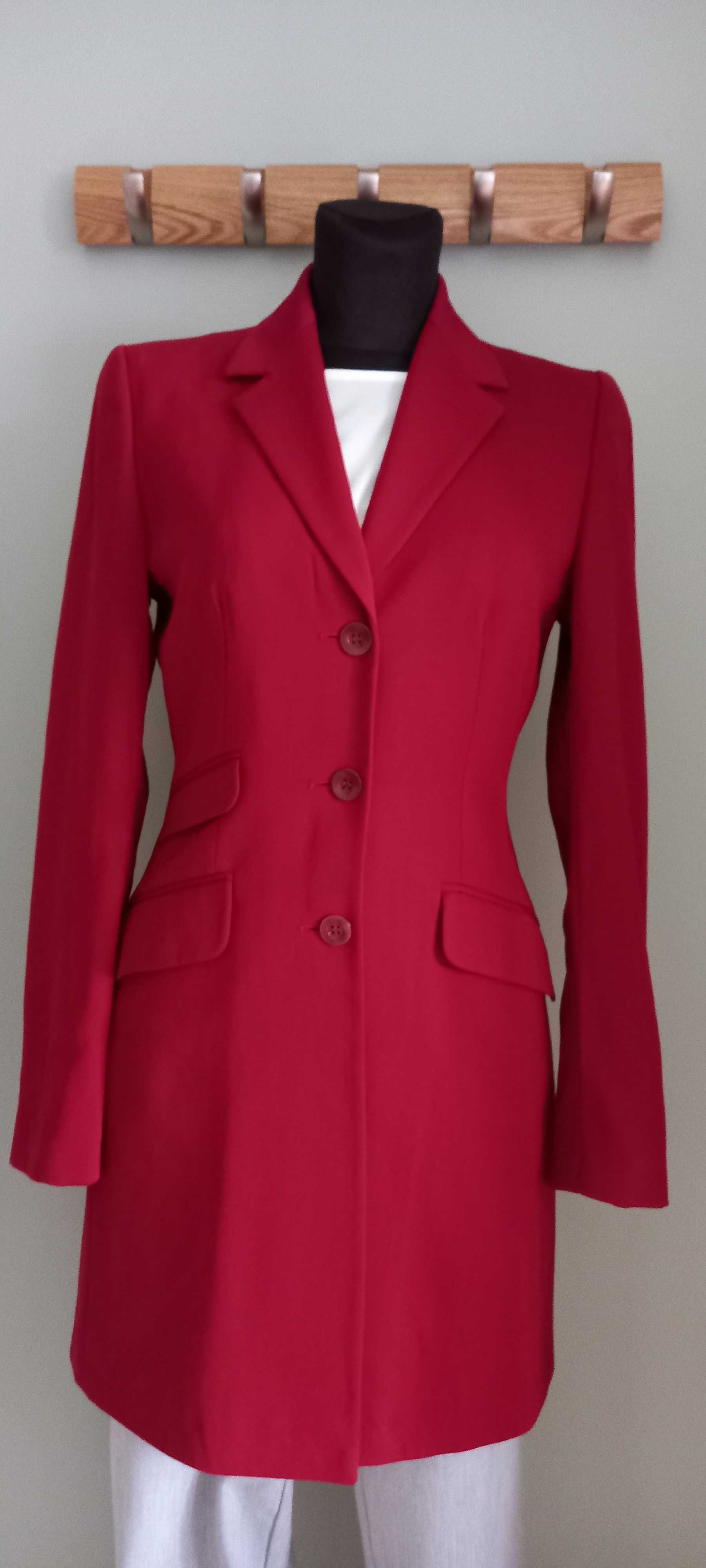 Jasper Conran 100% wełna długi żakiet marynarka r. XS / 34
