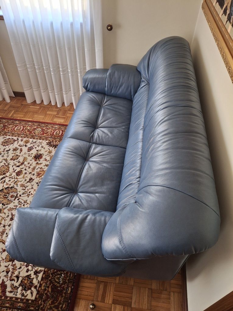 Sofás Pele Vintage Azul