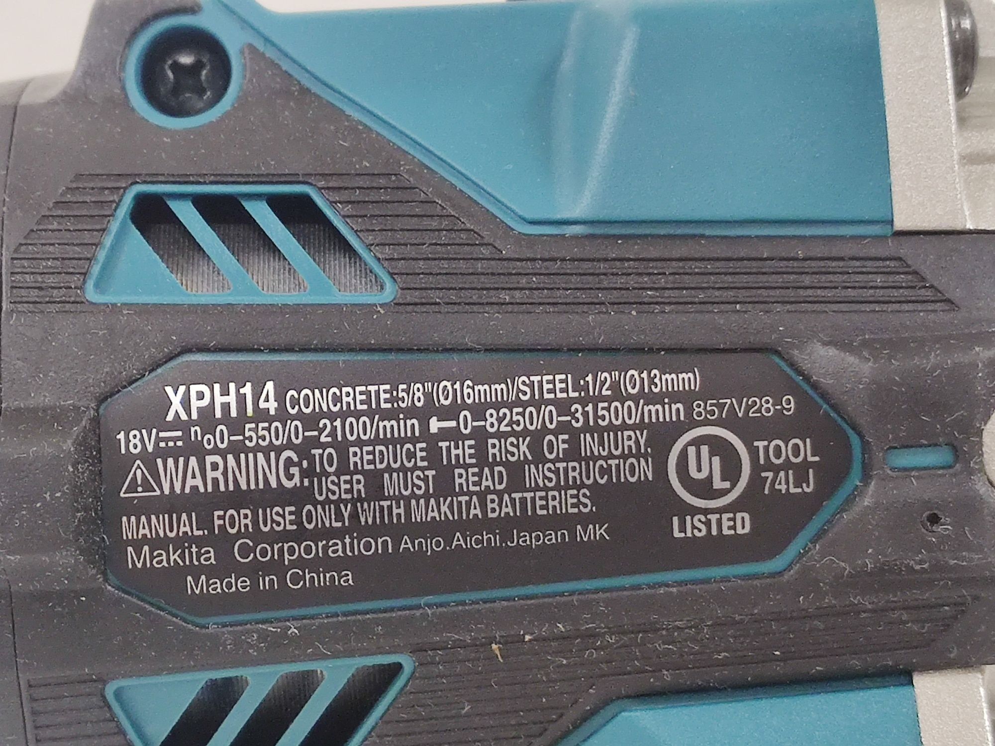 Makita XPH14z серії LXT18V Безщітковий ударний дриль шуруповерт