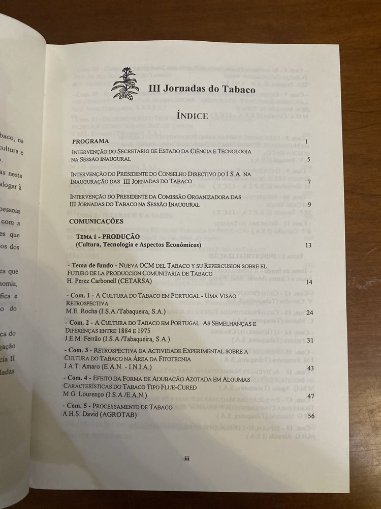 Livro Jornadas do Tabaco - Instituto Superior de Agronomia