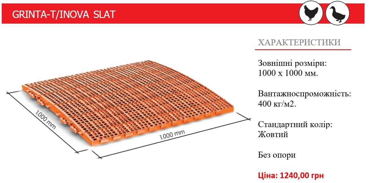 Підлоги для пташників, щілини, щільневі підлоги ІТАЛІЯ