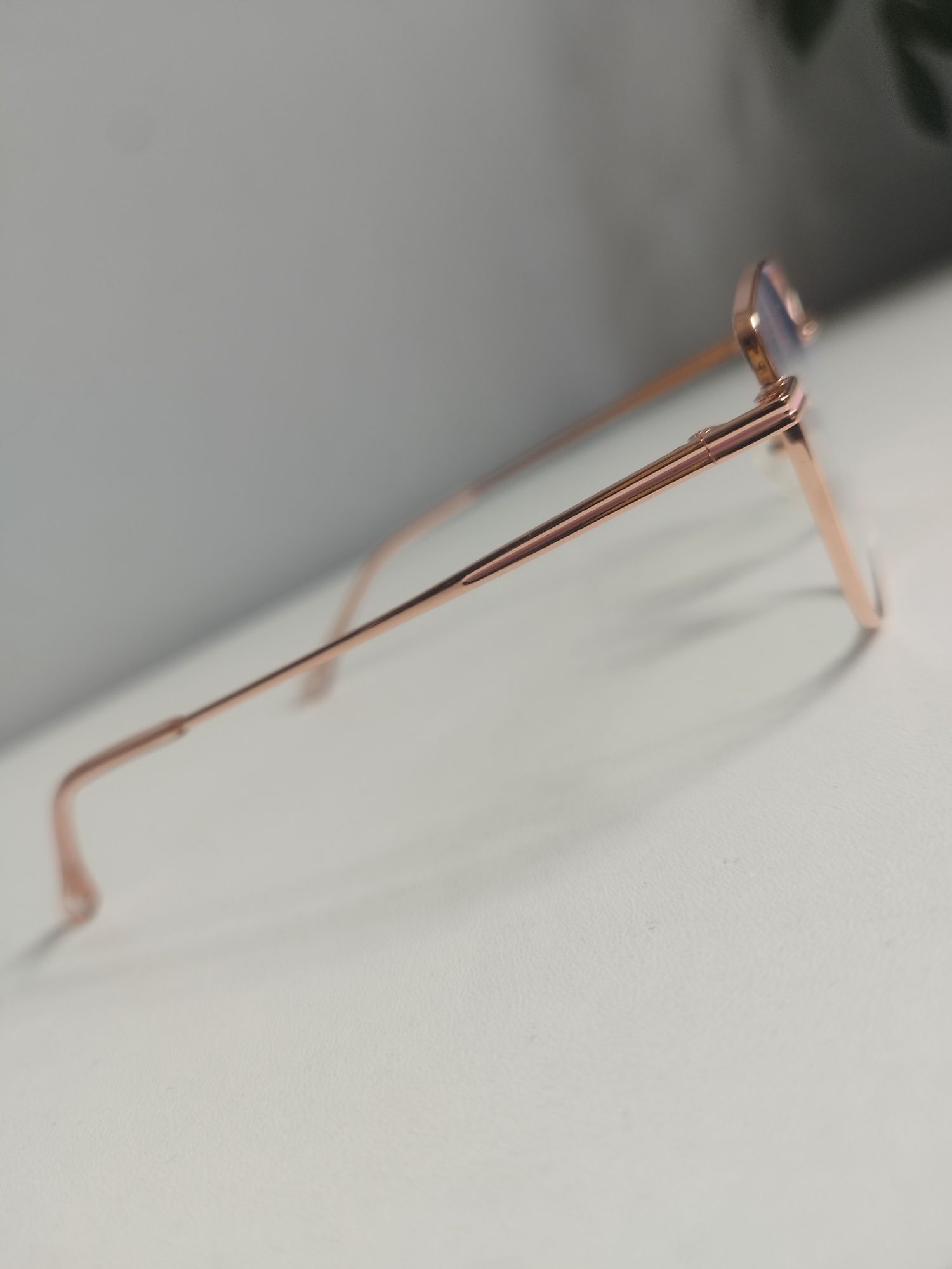 Oprawki okulary korekcyjne zerówki rose gold kocie oko cat eye