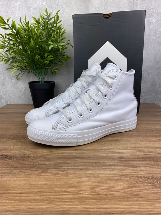 Converse Chuck Taylor All Star Hi r. 37 – białe skórzane trampki